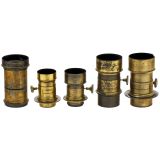 5 Early Brass Lenses, c. 1870–80