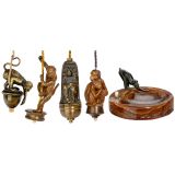 5 Electrical Table Bells Depicting Monkeys, c. 1910