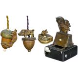 4 Electrical Table Bells Modelled as Wild Animals, c. 1910