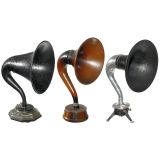 3 Small Radio Horn Speakers, c. 1925