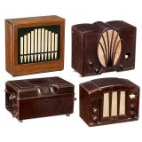 3 Philips Radios and a Speaker, c. 1933