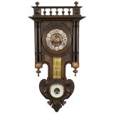 French Wall Clock with Barometer, c. 1880