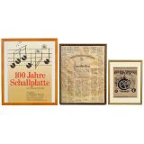 3 Framed Posters Edison, Gramophone and Record