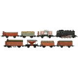 Märklin Steam Locomotive with 7 Freight Wagons, c. 1950