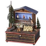 Musical Manivelle Automaton Fox and Hens, c. 1898