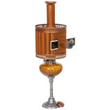 Copper-Colored Rainurrée Magic Lantern by Aubert, c. 1880