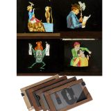 4 Single Slipping Slides 4 x 7 in., c. 1880