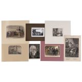 6 Magic Lantern Images, 1855-1920