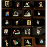 20 Single Comic Slipping Slides, c. 1870-80