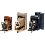 3 Colored Rollfilm Cameras