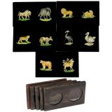 5 Rare Double Magic Lantern Slides, c. 1820–50