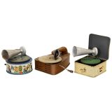 3 Toy Gramophones, c. 1930