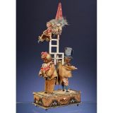Unusual Musical Manivelle Musicians and Acrobat Automaton, c. 19