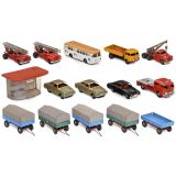 9 Kellermann Rollo Series Cars and 1 Gas Station, c. 1965