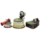 3 Toy Gramophones, c. 1930