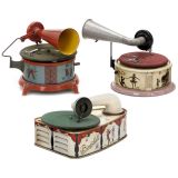 3 Toy Gramophones, c. 1925