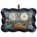 Musical Picture Clock with Barometer and Automata, c. 1885