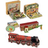 5 French Tin Toys, c. 1950-60