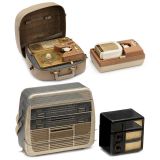 4 Tefi Radios and Sound Tape Players, c. 1950-60