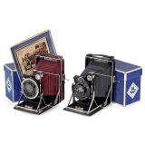 2 Patent Etui Cameras (Red and Black)