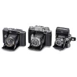 3 Zeiss Ikon Super Ikontas, c. 1937-52