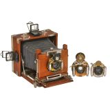 Field Camera with 3 Brass Lenses, c. 1900