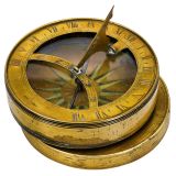English Pocket Manuscript Compass Sundial, c. 1760