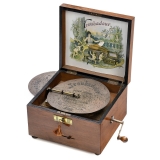 Troubadour Disc Musical Box with Bells, c. 1900