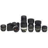 Nikkormat EL and 6 Nikkor Lenses