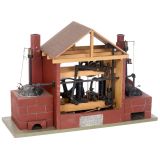 Twin-Cylinder Rack-Balancing Steam Engine with Boiler House, c. 