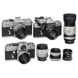 3 x Early Petri SLR with Lenses
