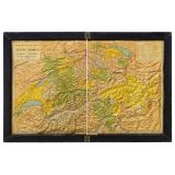 Relief Map of Switzerland by Ed. Beck in Bern, 1873