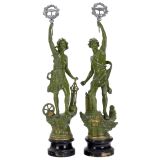 Pair of Statuettes The Telephone and The Telegraph, c. 1900